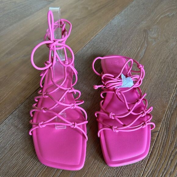 MARC FISHER  Monnie Ankle Wrap Sandal In Pink - Picture 3 of 10